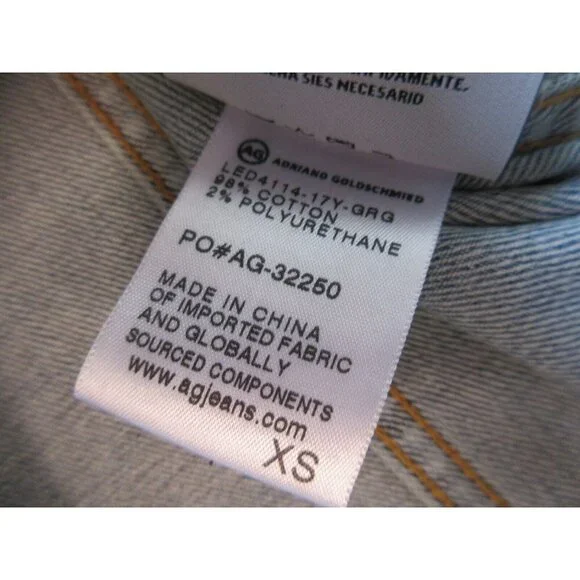 NWT AG Jeans Adriano Goldschmied Nancy 17 Year Grunge Boyfriend Denim Jacket XS